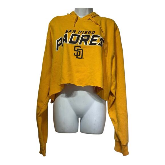 San diego Padres long sleeve cropped top hoodie Size 2XL - Picture 1 of 4